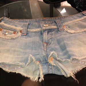 True religion denim shorts